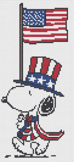 Officially Needlepoint - Snoopy with Flag